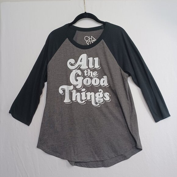 Chaser Tee Shirt All The Good Things Baseball Style Womens Large - Picture 2 of 9